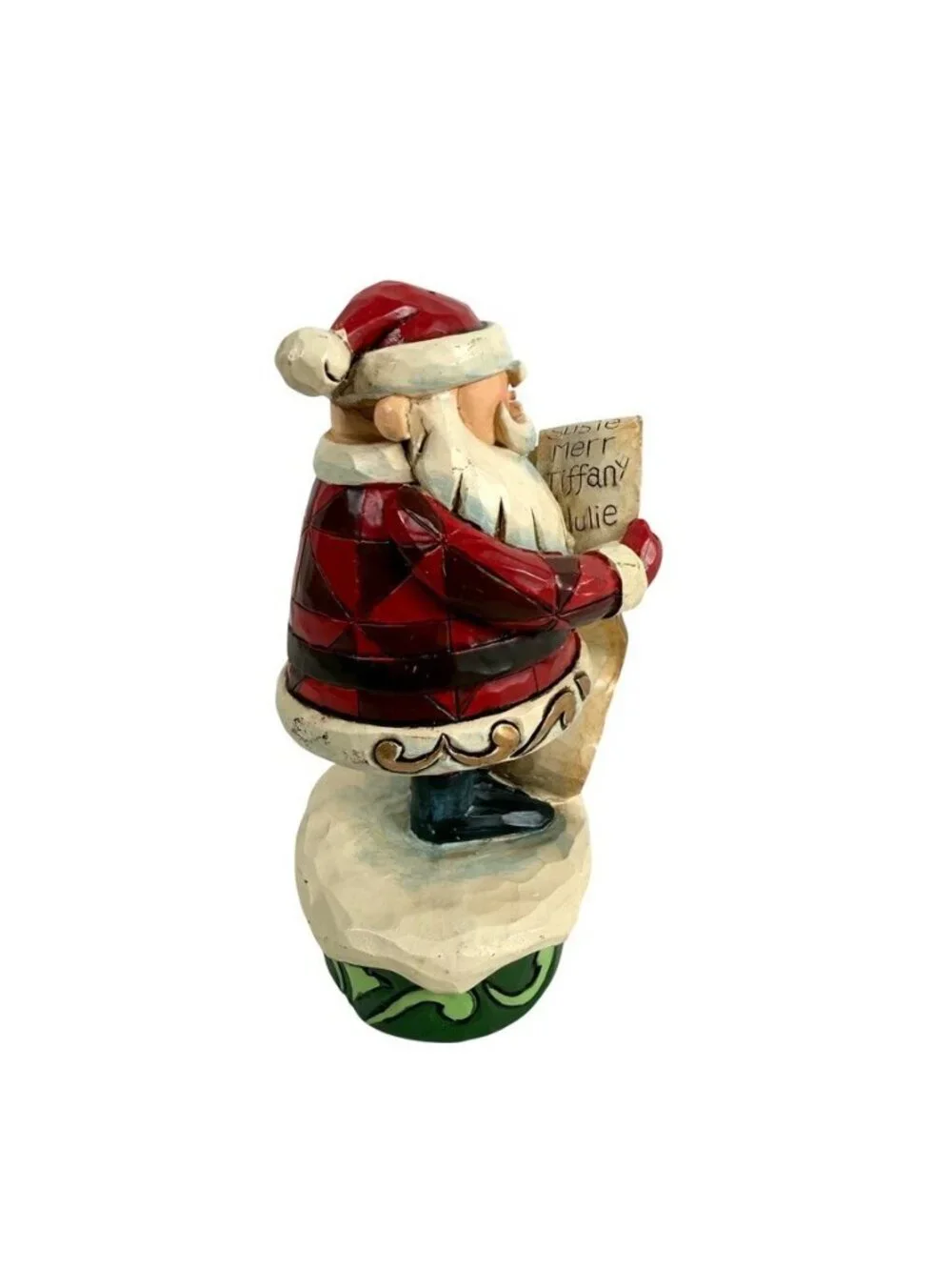Jim Shore Enesco Rudolph Traditions Handcrafted Folk Art Style Santa's List 2014
